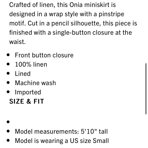 ONIA LINEN WRAP MINISKIRT NWT - Picture 5 of 8